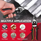 ARROW 3PCS 8-inch Tin Snips for Cutting Metal Sheet, CR-V Steel Aviation Snips, High Leverage Labor-saving Metal Cutter, Left Straight Right Cut