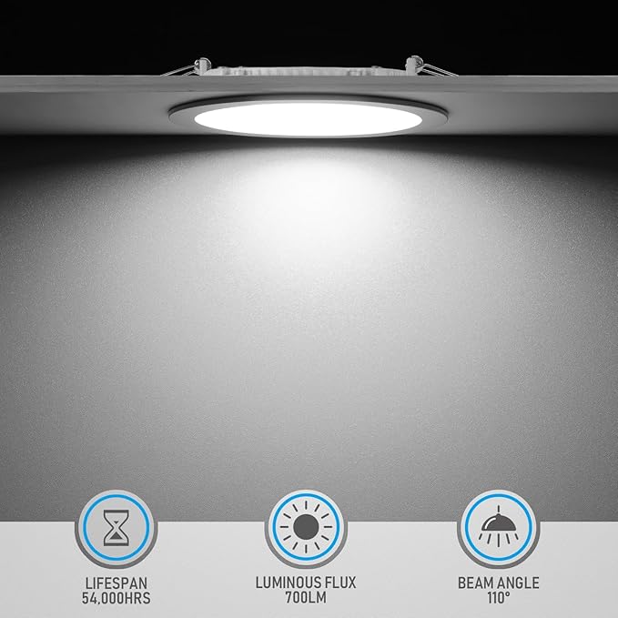 TORCHSTAR 12-Pack 4 Inch Ultra-Thin LED Recessed Lighting with J-Box, 5000K Daylight, 10W Dimmable 700lm Brightness LED Downlight, ETL & Energy Star Listed