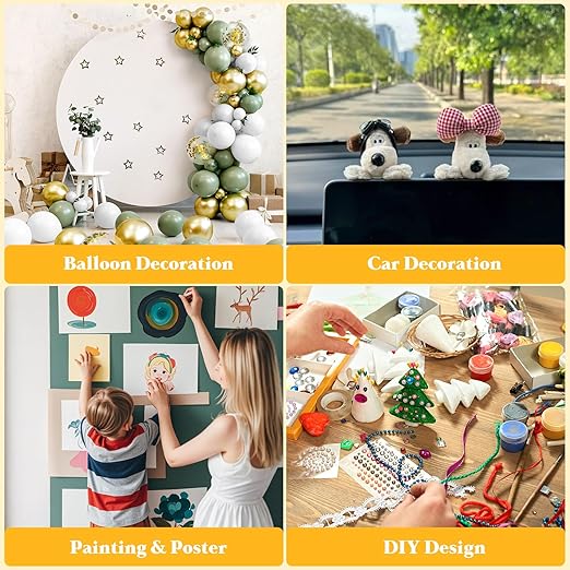 Adhesive Dots Double Sided– 100pcs Waterproof Small Sticky Tack Putty, Clear Removable Wall Sticky for Crafts, Posters, Balloons Festival Decoration Picture