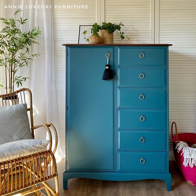 Dixie Belle Paint Company Chalk Finish Furniture Paint - Antebellum Blue (4oz) - Matte Dark Teal Chic Chalk Mineral DIY Furniture Paint