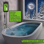 1500W Submersible Hot Tub & Pool Portable Electric immersion Water Heater with temperature control and GFCI for Swimming Pools, Bathtubs, Baptistry, above ground pool & inflatable pool