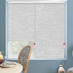 ALLBRIGHT 100% Blackout Roller Blinds Woven Shades with Striped Jacquard, Cordless Window Shades, UV Protection Fabric, Easy-Install for Indoor Home & Office, Grey Old, 38" W x 72" H