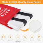 Emergency Fire Blanket for Home Kitchen - KANHIRO Fiberglass Fire Suppression Blanket Great for School, Fireplace, Grill, Car, Office, Warehouse (8 Pack, 39 in X 39 in)