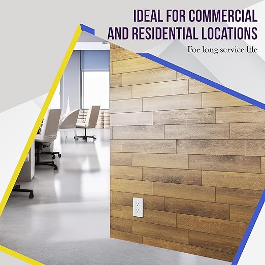 ENERLITES 40 Pack White Decorator Receptacle with Screwless Wall Plate, Standard Electrical Wall Outlet, 15A 125V, Self-Grounding, 2-Pole, 3-Wire, 5-15R, UL Listed, 61502-TR-WSID, Tamper Resistant