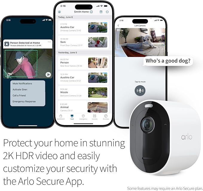 Home Security System - Wired Keypad Sensor Hub, (2) 8-in-1 Sensors, 24/7 Professional Monitoring + Pro 5S Outdoor Spotlight Bundle - No Contract Required, Alarm System for Home Security