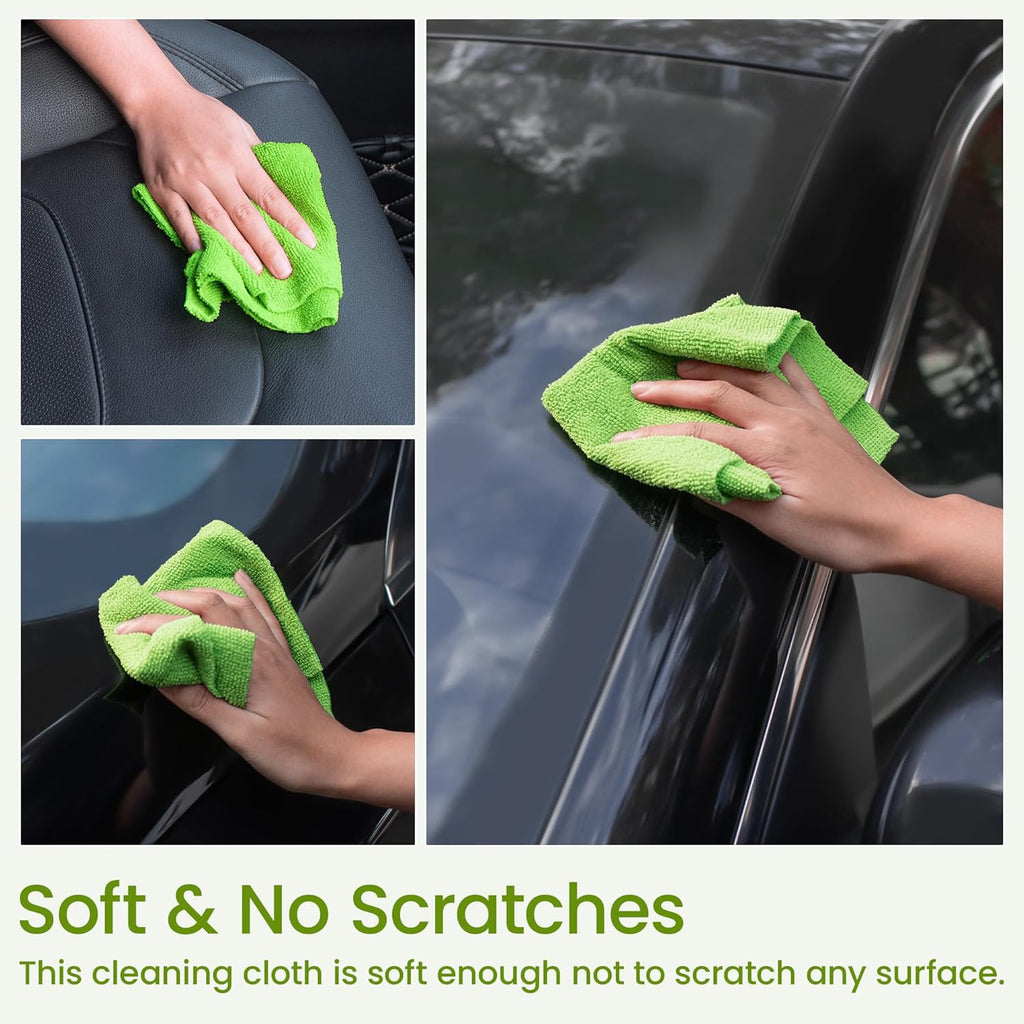 Greenfound Microfiber Cleaning Cloth Roll -80 Pack, 11.5x11.5, Tear Away Towels, Reusable and Washable Rags, Green