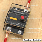 DaierTek 50 Amp Circuit Breaker 2-Pack with Transparent Cover Waterproof Marine Circuit Breaker 12V - 48V Resettable Inline Fuse Switch, 12 Volt 50A Breaker for Boat Trolling Motor Car Automotive