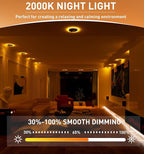 [4 Pack] CLOUDY BAY 6 inch 5 Color Swivel LED Gimbal Recessed Light with Night Light,12W CRI80+ 850LM,2700K/3000K/3500K/4000K/5000K,Canless Angled Adjustable Ceiling Downlight,Black