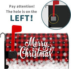 Kawani Merry Christmas Mailbox Cover Winter Snowflake Red Black Buffalo Plaid Christmas Decorative Mailbox Cover Magnetic Standard Size 21x18 Inch Xmas Post Box Cover Wraps for Garden Yard Decor