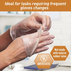 Med PRIDE Vinyl Gloves| X-Large Box of 100| 4.3 mil Thick, Powder-Free, Non-Sterile, Heavy Duty Disposable Gloves| Professional Grade for Healthcare, Medical, Food Handling, and More