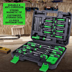 Magnetic Screwdrivers Set with Case, Amartisan 43-piece Includs Slotted, Phillips, Hex, Pozidriv,Torx and Precision Screwdriver Set, Magnetizer Demagnetizer Tools, Tools for Men (Green))