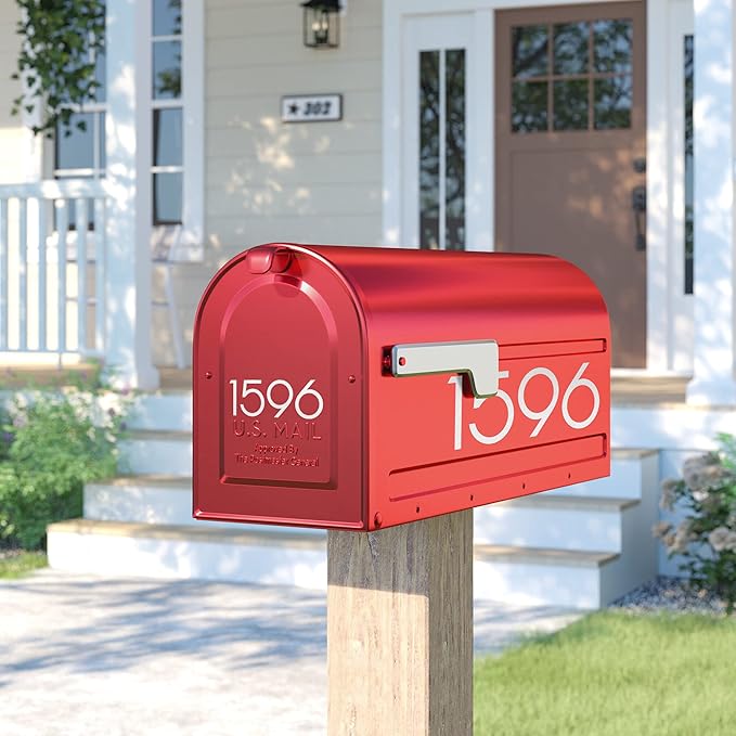 3 inch Reflective Mailbox Numbers Sticker (0-9, 5 Sets) Modern Number Vinyl Waterproof Number Self Adhesive Sticker for Signs, Door, Cars, Trucks, Home, Business, Address Number