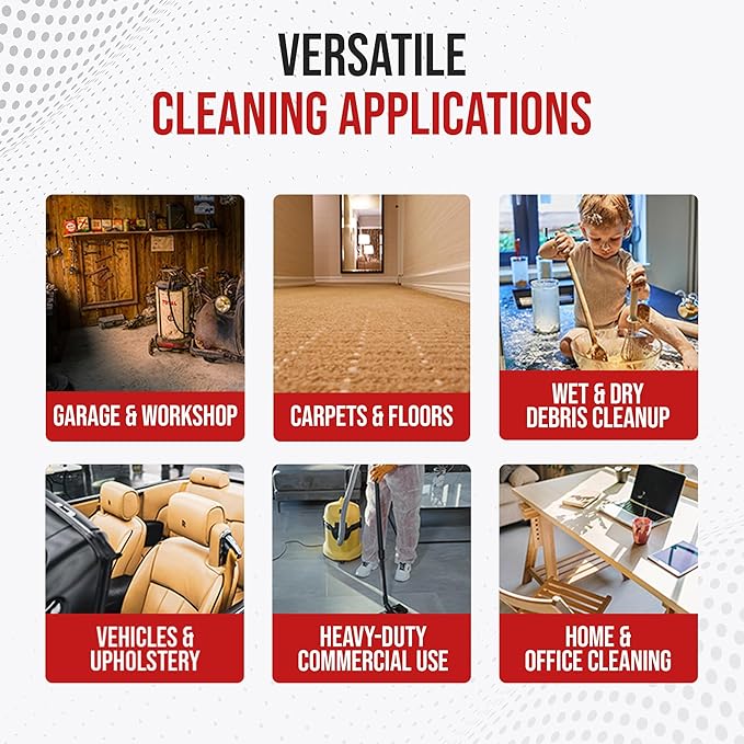 MP Maresh Products Compatible Replacement for Shop Vac Hose and Ridgid Style Wet Dry Vacuum Cleaner - Commercial Heavy Duty Vacuum Hose with Crushproof Design and Air Suction Control - 6'