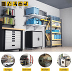 2Pack 2x3ft Adjustable Metal Garage Wall Shelving Heavy Duty Garage Storage Shelf Wall Mounted White