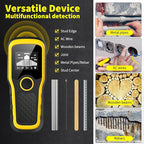 Stud Finder Wall Scanner, Advanced 5-in-1 Detector for Wood, Metal, Joists, Pipes, and AC Wires, New version Intelligent Chip, High-Definition LCD Display Screen & Audible Alarm (Light-Yellow)
