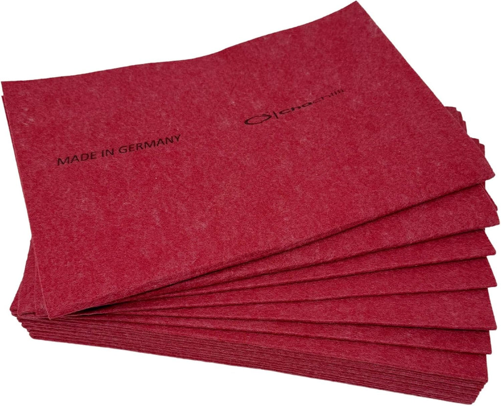 10 Pack Extra Large Original German Shammy Cloths Chamois Towels Super Absorbent for Pets, Parenting Tool Cleaning for Home and Commercial Use Wholesale Bulk (Red)