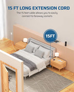 DEWENWILS 6-Outlet Power Strip Surge Protector, 15FT Long Extension Cord, Low Profile Flat Plug, 15 Amp Circuit Breaker, 500 Joules, Wall Mount, White, UL Listed