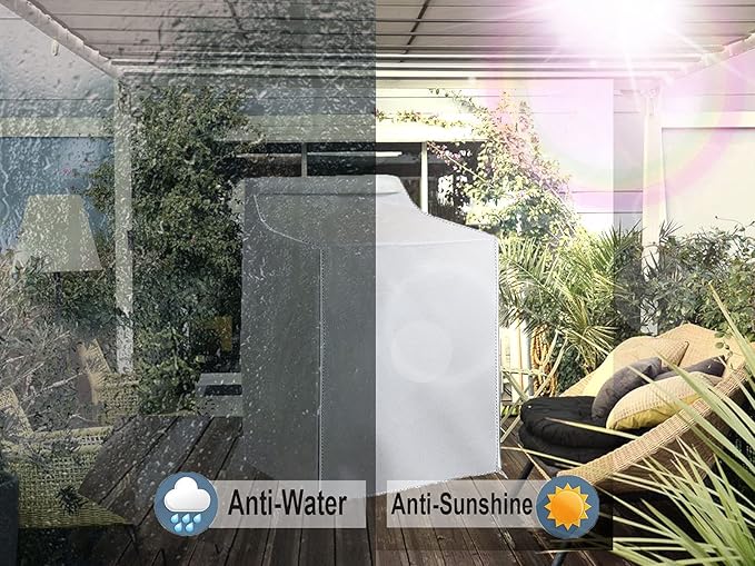 Ericlin 2Pack Washer and Dryer Covers,Top Load Washing Machine Cover Laundry Dryer Protect Cover Dustproof Waterproof Zipper Design for Easy Use Fit for Most Front-loading Machine(W29D28H43in) (Silve)