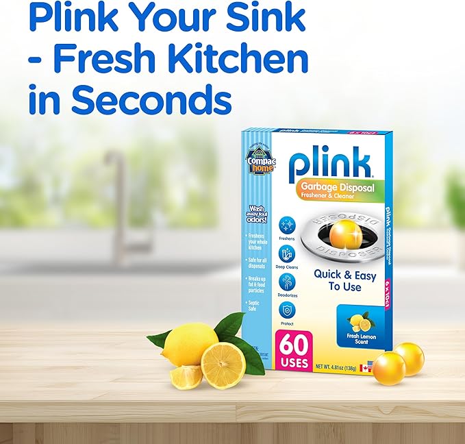 Compac Home Plink Garbage Disposal Cleaner and Deodorizer 60ct VALUE PACK - Lemon
