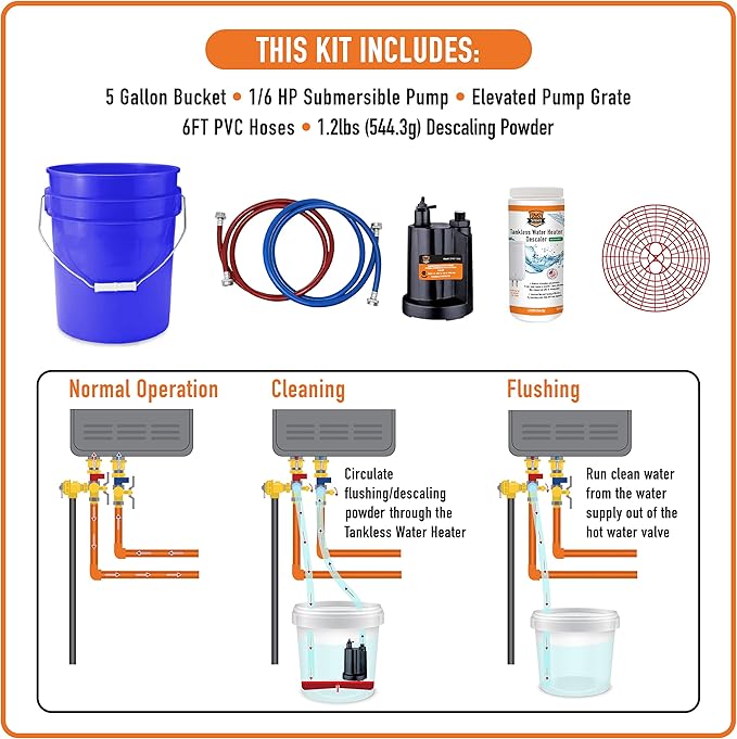 Chromex Tankless Water Heater Descaler Kit with Biodegradable Descaler