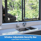 Adjustable（Short）Window Security Bars for Inside Windows, Window Safety Bars for Sliding/Vertical Windows, Window Guards for Home Security, Anti Theft Jammer Bars for（Small）Window -Black 2 Pcs