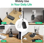 2 Pack Surge Protector Power Strip - 8 AC Outlets & 6 USB Ports (4A/2C), 1080J Extension Cord with Multiple Outlets, 2-Sided Outlet Extender, Short Cord (0.2FT), Wall Mount for Dorm Room