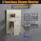 Enga Shower System with Body Jets 12 Inch Wall Mounted Rain Shower and Handheld Sprays Brass Full Body Massage Spa Jets Contain Rough-in Shower Valve, Brushed Nickel