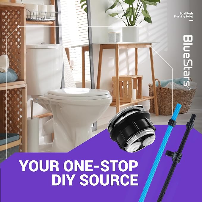 BlueStars 38mm Toilet Push Button Thread Diameter, Dual Push Flushing Toilet Water Tank Button - American Standard - Pack of 2