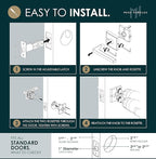 Mega Handles Apex Privacy Door Handle - 1 Pack Interior Reversible Gold Door Handle, Heavy Duty Bed & Bath Door Handles with Privacy Door Lock, Fits All Standard Doors - Satin Brass