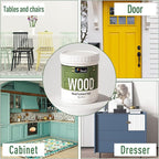 DWIL Matte Finish Furniture Paint - 32 Oz Wood Paint for Cabinets, Doors, Tables, and Dressers Refinishing - Water-Based, Non-Toxic & Odorless, Easy to Apply(Light Grey)-With Tools