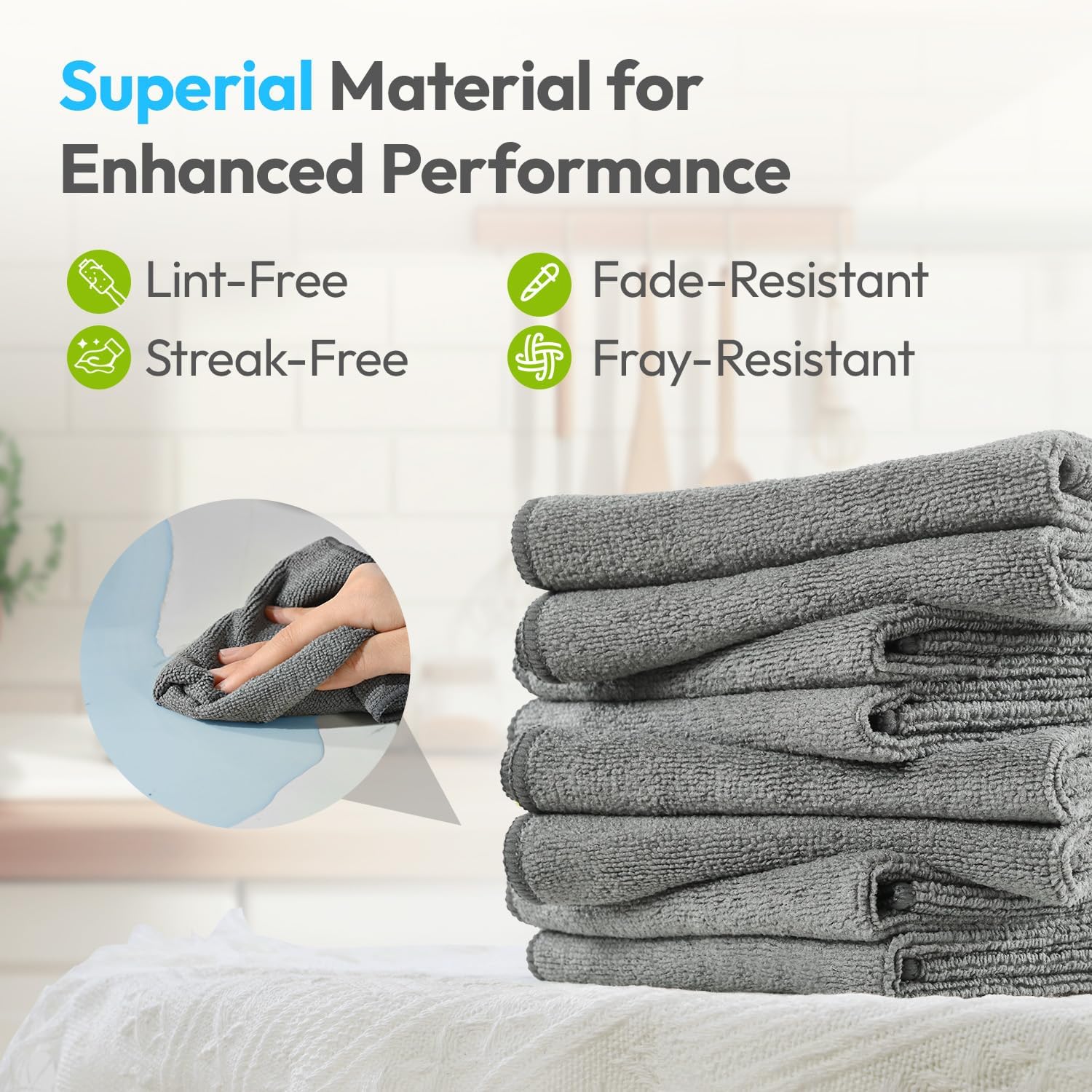 Microfiber Cloth Cleaning Towels (Grey)
