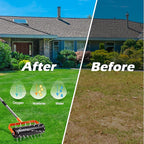 Walensee Rolling Lawn Aerator, Heavy Duty Manual Aerator Tool with 42 Spikes, Lawn Spike Aerator Roller with 71" Adjustable Handle, Soil Penetrator Push Lawn Aeration for Garden Yard Patio