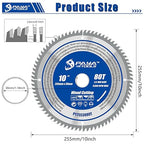 10-Inch 80-Tooth Circular Saw Blade,TCT ATB Framing Blade,30mm Bore (16, 20,25 and 25.4mm Reduction Rings Included) for Table Saws