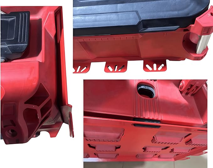 Packout Mounting Plate, Metal Base for Milwaukee Toolboxes, Wall or Floor Mount (1, RED-A)