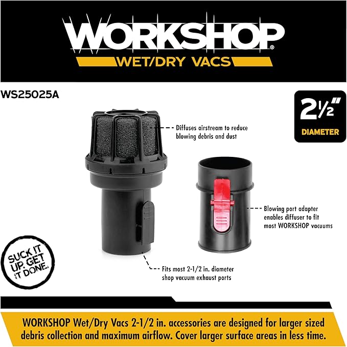 WORKSHOP Wet/Dry Vacs 2.5" Muffler/Diffuser