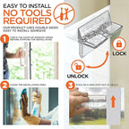 Sliding Glass Door Lock for Home Safety - 10 Pack Sliding Patio Door Locks, Child Safety Slide Window Stopper, Extra Strong Adhesive