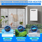 Natural Gas Tankless Water Heater,5.26GPM 20L Outdoor,Instant Hot Natural Gas Water Heater with Fahrenheit Digital Display,Multi-Protection