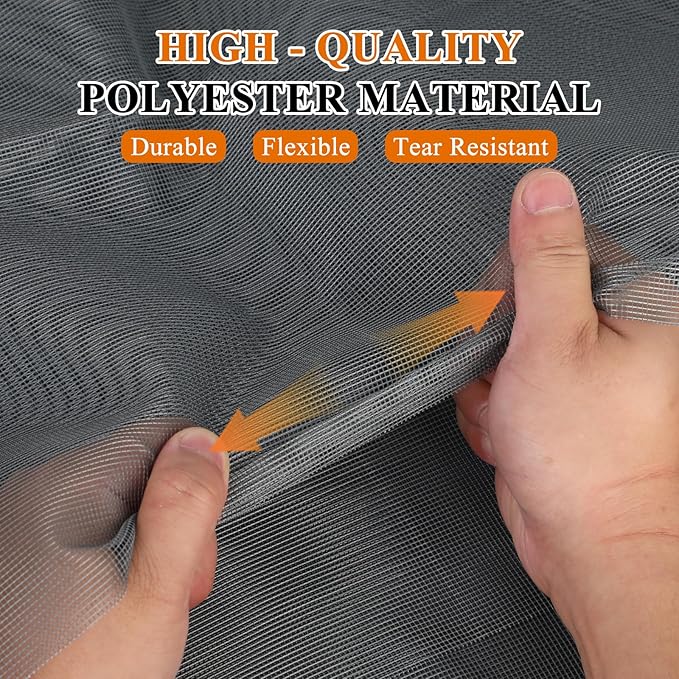 2PACK MAGZO Window&Door Screen Replacement Kit, 48''W x 99''L, with Retainer Spline (Total 65.6 FT) and Press-Fit Roller Tool, Scratch-Proof Polyester, Mesh Roll Repair for Patio, Pet Friendly, Grey