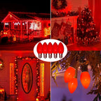 C9 Red Valentines Christmas Light Bulbs, 25 Pack Ceramic Red Replacement Light Bulbs, E17 Intermediate Base Edison Bulb for Outdoor Christmas Lights Valentines Decor Lights, 7 Watts