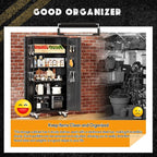 Greenvelly Metal Garage Storage Cabinet with Wheels, Black 72" Rolling Storage Cabinet with 2 Doors and Adjustable Shelves, Steel Tool Cabinets, Metal File Cabinets for Garage, Home Office