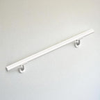 Meranti Aluminum Handrail for Indoor or Outdoor Steps and Stairs – Hand Rails for Elderly – DIY Complete Stair Railing Kit (AHR, Glossy White, 5' Length)