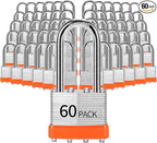 Padlocks Keyed Alike, Pack of 60, Laminated Steel Keyed Lock (1-9/16", 40mm), Padlocks with Same Key, Long Shackle, for Toolbox, Locker & StorageUnit or More