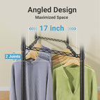 VIPEK R2 Pro Rolling Garment Rack 2-Sided Hanging Heavy Duty Clothes Racks with Wheels Adjustable Shelves Hanging Rods Metal Portable Closet Storage Freestanding Clothing Rack, Max load 600lbs, Black