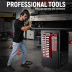 Magnetic Socket Organizer Set, 3-Piece Red Portable Magnetic Socket Holder Tray, Heavy Duty Socket Racks For 1/2-inch& 3/8-inch& 1/4-inch Drive, Hold 76 Sockets - Fit Shallow&Deep Sockets