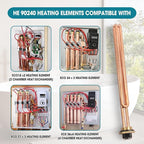 3 Pcs He 90240 Water Heater Heating Element 9000W 240V Heating Element Replacement for EcoSmart ECO 18 27 36 for Rheem Rtex Retex for Electric Tankless Water Heaters Screw-In Copper