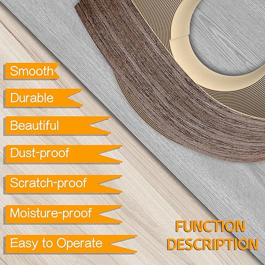 GSCIT Club Walnut Edge Banding, 1 1/2 inch x 7ft roll of Veneer Edge Banding -Pre-glued Flexible, Real Wood Tape Banding for Cabinet Repair Furniture Restoration