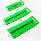 Magnetic Socket Organizer Set, 3-Piece Green Portable Magnetic Socket Holder Tray, Heavy Duty Socket Racks For 1/2-inch& 3/8-inch& 1/4-inch Drive, Hold 76 Sockets - Fit Shallow&Deep Sockets