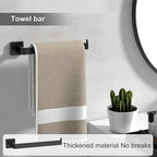 Toilet Paper Holder Collision Avoidance Towel Racks for Bathroom Thickened Material 304 Stainless Steel Towel Bar 10-Piece Black Bathroom Accessories Will Not Rust Bathroom Hardware Set