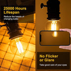 G16.5 Led Bulb, Small Round Edison Light Bulbs, E26 Dimmable Globe Amber Vanity Light Bulbs, 6w 2700k Vintage LED Filament Edison Bulb