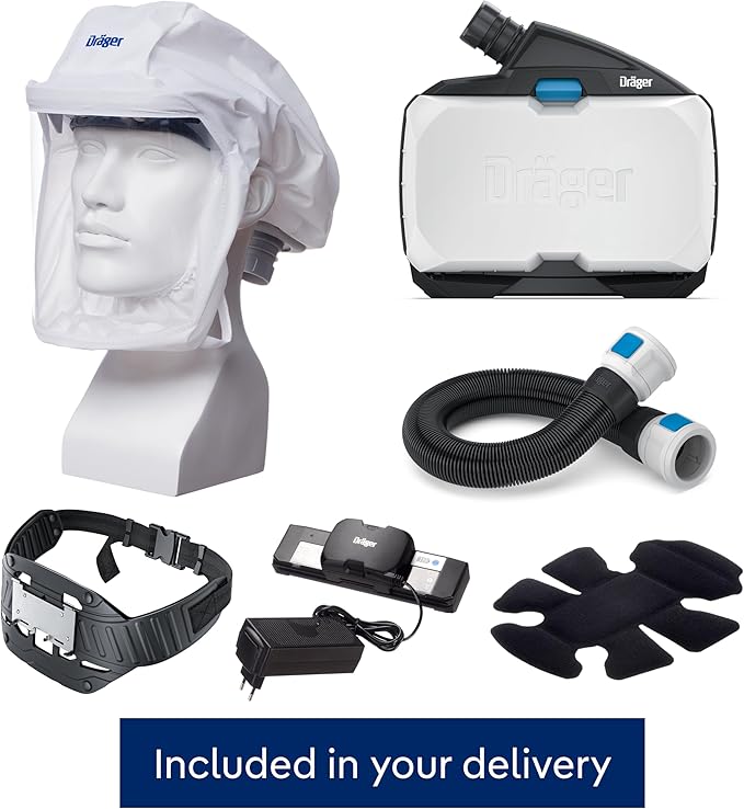 Dräger X-plore 8500 Powered Air-Purifying Respirator (PAPR) | 16hrs battery | Easy-Clean